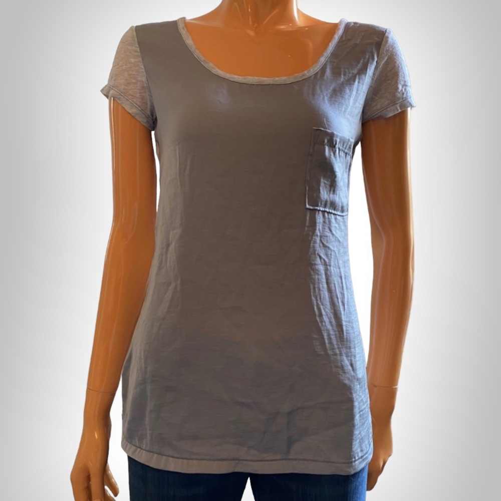 AERIE Satin Front Scoop Neck Tee